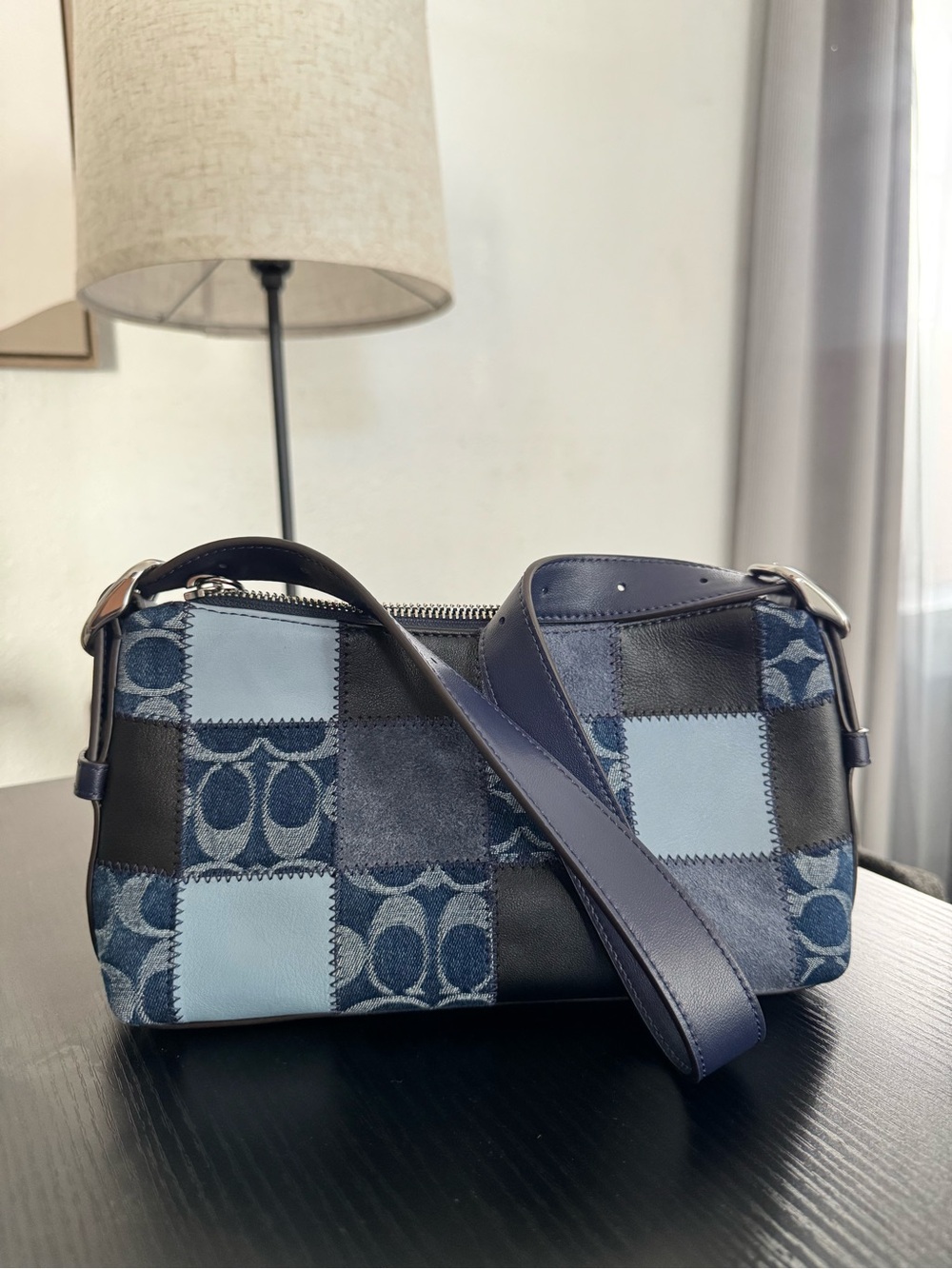 Coach Alter/Ego Small Slouchy Shoulder Blue Patchwork